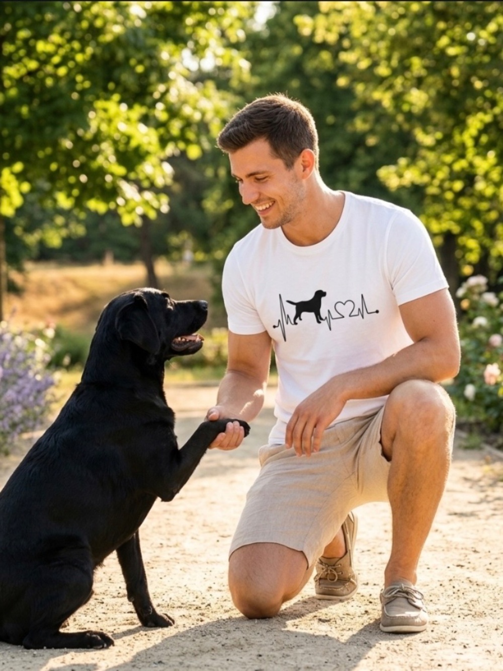 Dog Heartbeat T-Shirt Loving Canine Pet Owner Unisex Gift Fashion Tee Size L